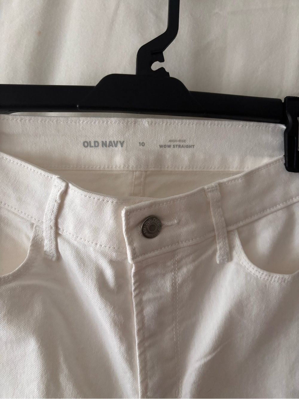 Old Navy White High-Rise Straight Jeans - Clean Classic